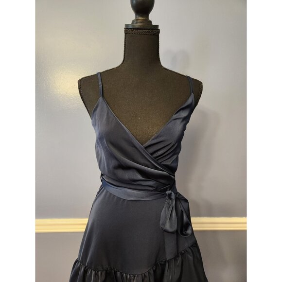 Studio 19 Navy Dress Spaghetti Strap Size XS Summer Ruffle Above knee - Picture 2 of 6